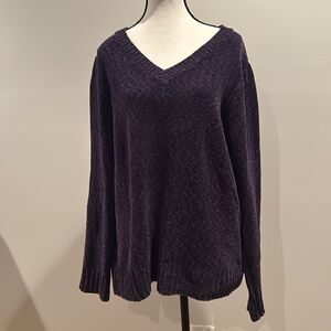 White Stag Purple Fuzzy Sweater